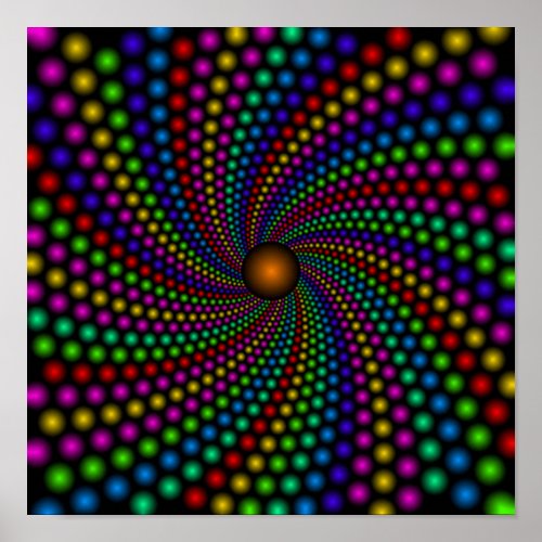 Rainbow Dot Spiral Posters