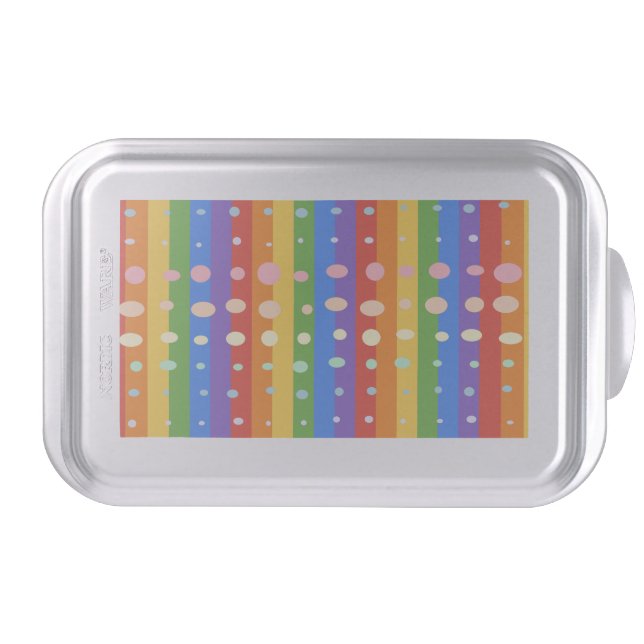 RAINBOW DOT SRIPES CAKE PAN (Front)