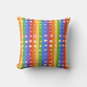 RAINBOW DOT SRIPES THROW PILLOW