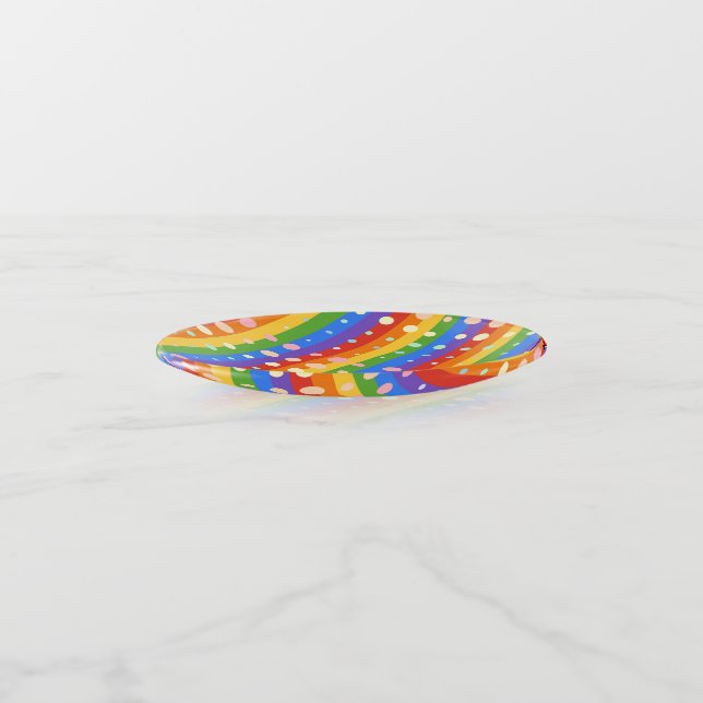 RAINBOW DOT SRIPES TRINKET TRAY (Angled)