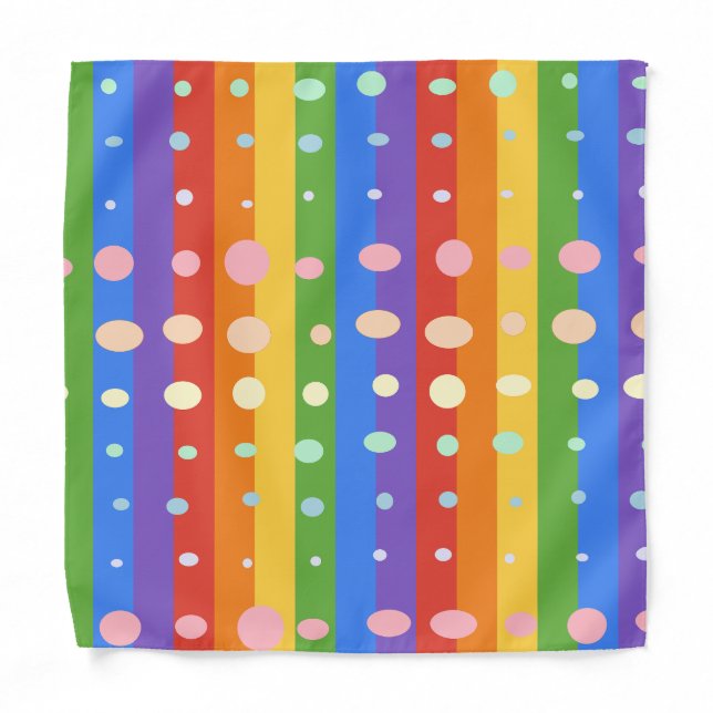 RAINBOW DOT STRIPES BANDANA (Front)