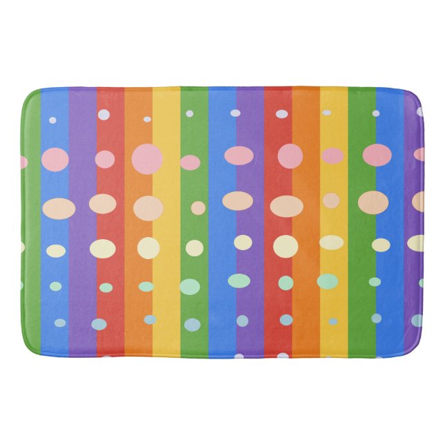 RAINBOW DOT STRIPES BATH MAT (Front)