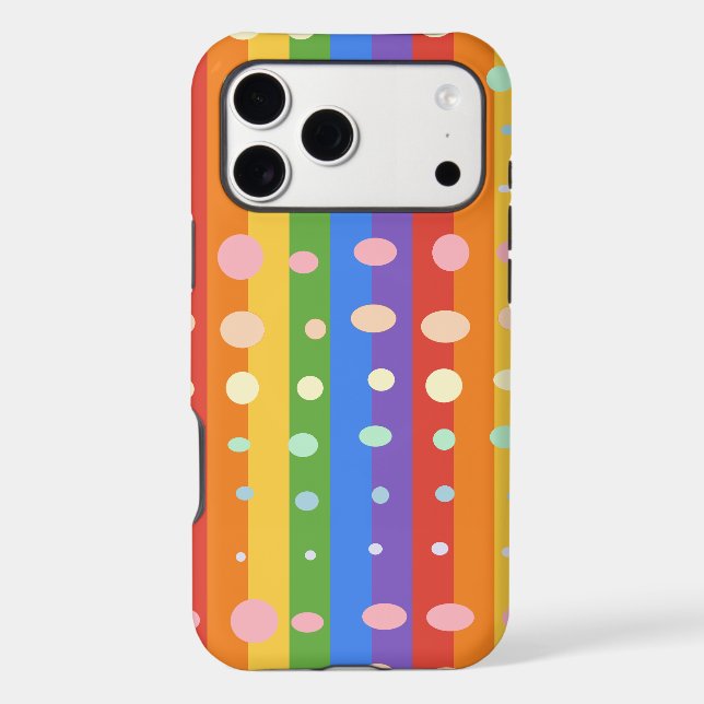 RAINBOW DOT STRIPES IPHONE CASE (Back)