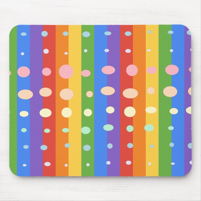 RAINBOW DOT STRIPES MOUSE PAD (Front)