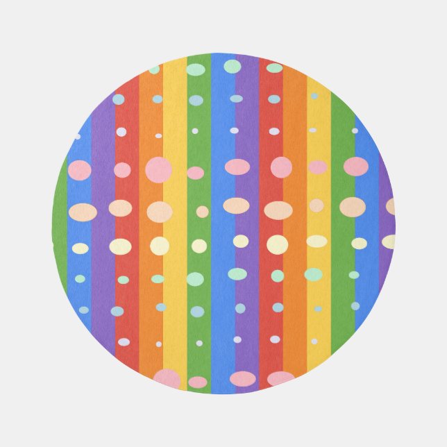 RAINBOW DOT STRIPES OUTDOOR RUG (Front)
