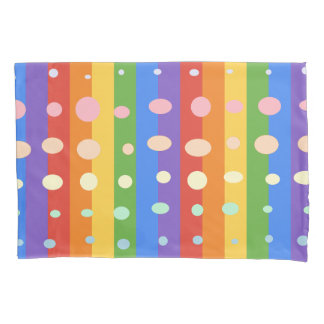 RAINBOW DOT STRIPES PILLOW CASE