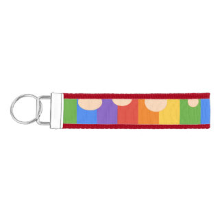 RAINBOW DOT STRIPES WRIST KEYCHAIN
