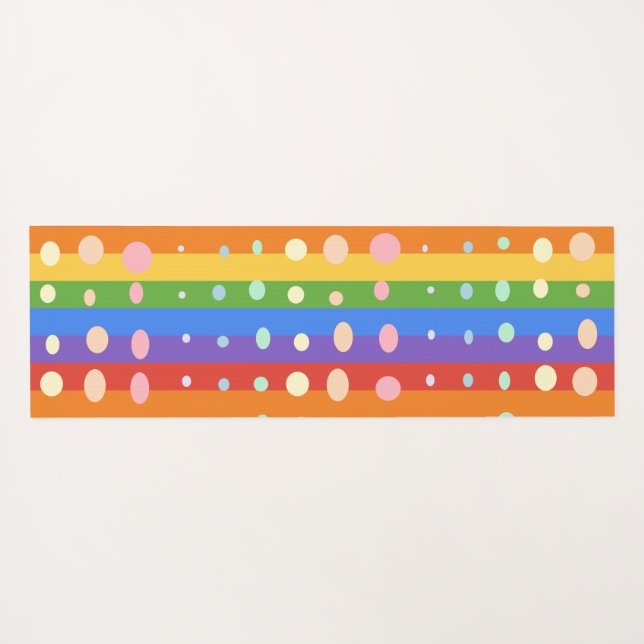 RAINBOW DOT STRIPES YOGA MAT (Back (Horizontal))