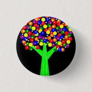 Rainbow Dotberry Tree Pinback Button