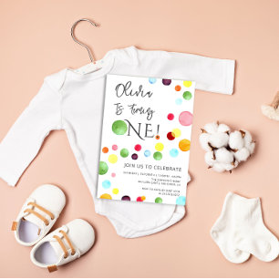 Rainbow Dots Birthday Invitation