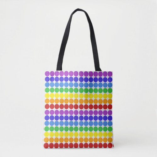 Rainbow dots circles colorful on white Afridrilles Tote Bag