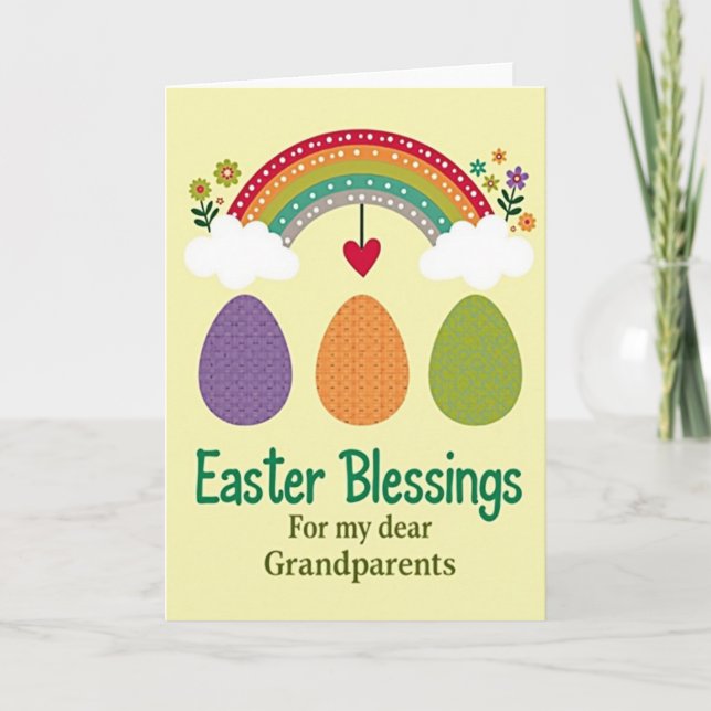 Rainbow Dots Easter Card (Front)