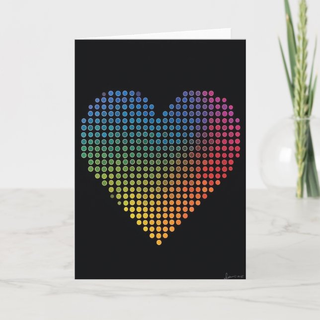 Rainbow Dots Heart Card (Front)