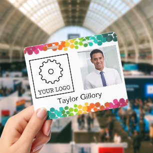 Rainbow Dots Logo and Photo Employee Badge