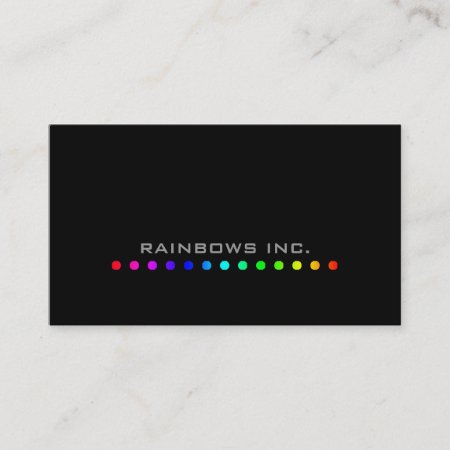 Rainbow Dots On Black Business Card