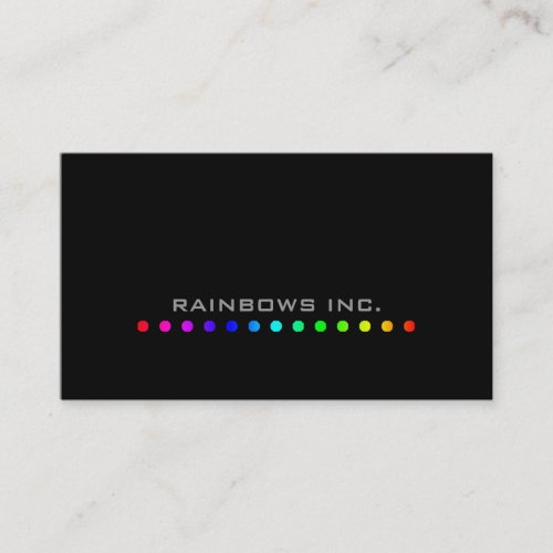 Rainbow Dots on Black Business Cards