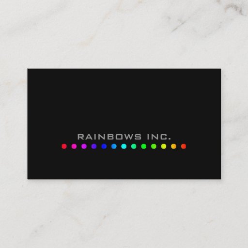 Customizable Rainbow Dots on Black Business Cards