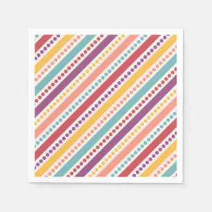 Rainbow Dots & Stripes Girl Birthday Napkins