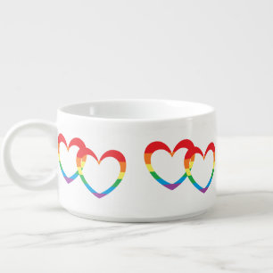 "Rainbow Double Hearts" Chili Bowl