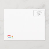 "Rainbow Double Hearts" Save the Date Postcards (Back)