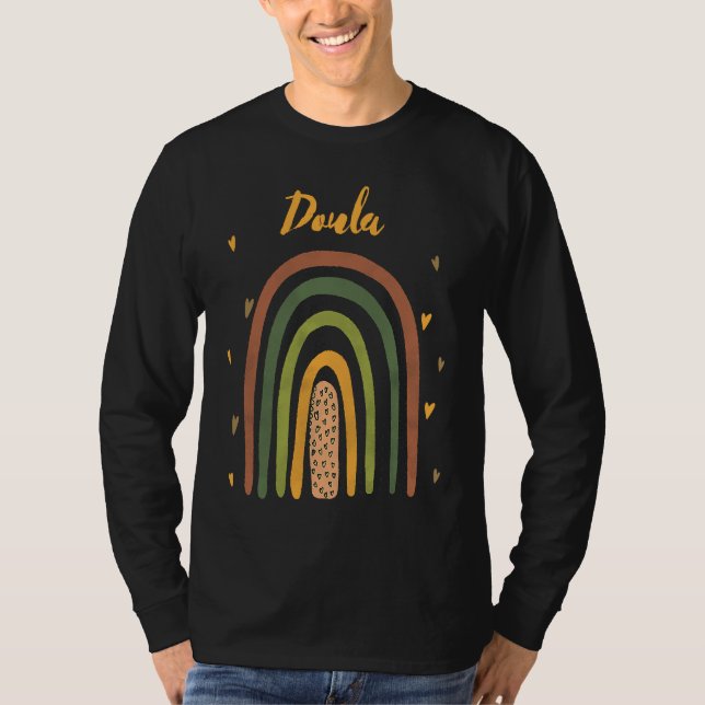 Rainbow Doula Birth Worker Doula T-Shirt (Front)