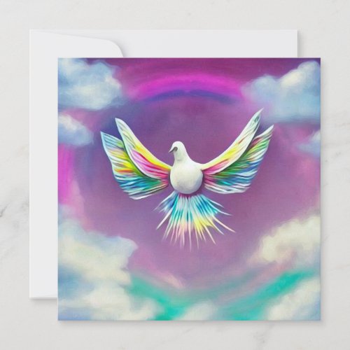 Rainbow Dove Invitation