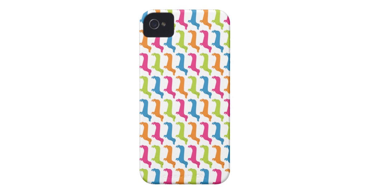 Rainbow Doxie Print Case-Mate iPhone 4 Case | Zazzle