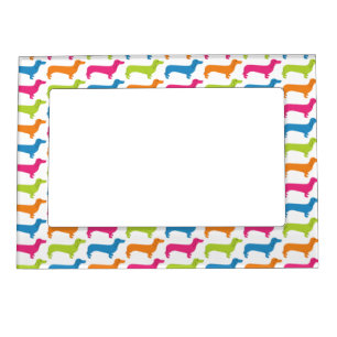 Rainbow Doxie Print Magnetic Photo Frame