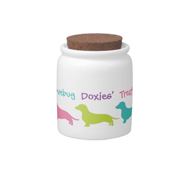 Rainbow Doxie Treat Jar (Front)