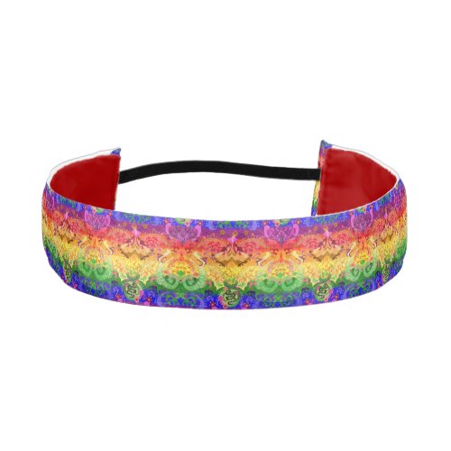 Rainbow Dragon Damask _ Gay Pride Flag Colors Athletic Headband