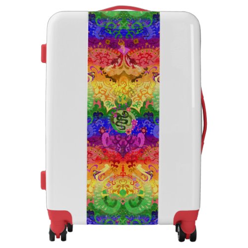 Rainbow Dragon Damask _ Gay Pride Flag Colors Luggage