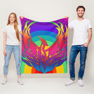Rainbow Dragon Fleece Blanket