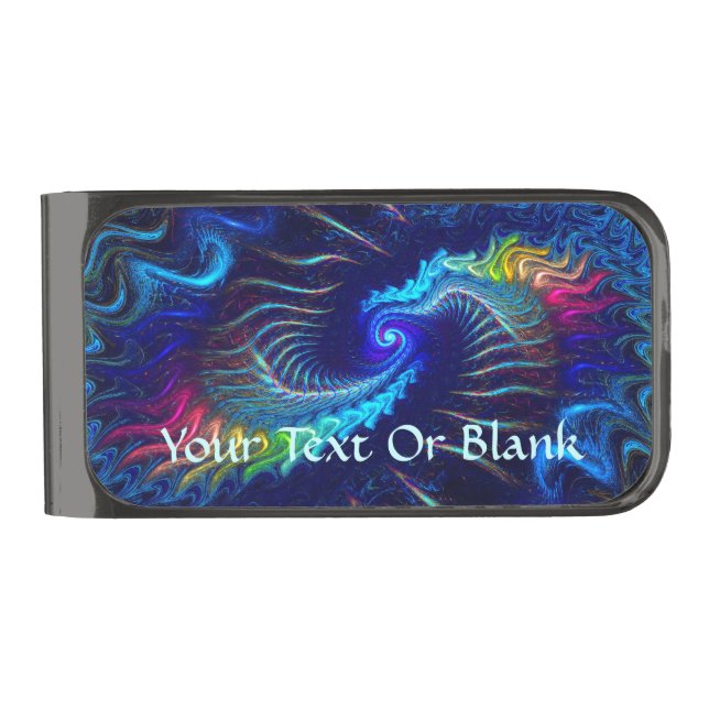 Rainbow Dragon Gunmetal Finish Money Clip (Front)