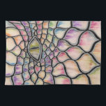 Rainbow Dragon Kitchen Towel<br><div class="desc">Rainbow Dragon: laser engraved on wood, painted with alcohol inks and oils.</div>