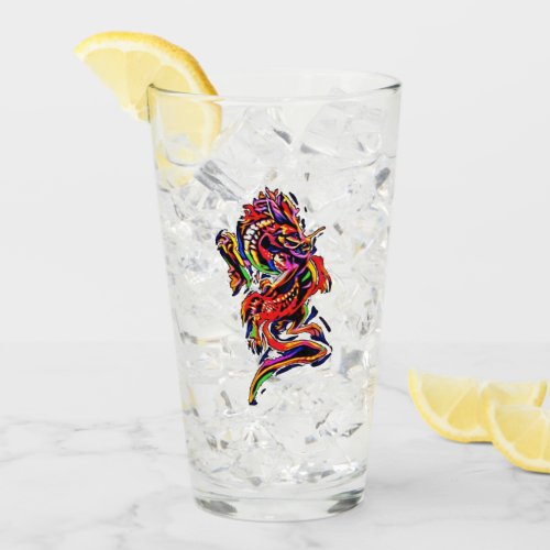 Rainbow Dragon multicolor chinese art customize Glass