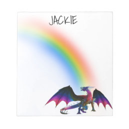 Rainbow Dragon Personalized Name  Notepad