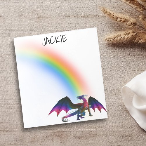 Rainbow Dragon Personalized Name  Notepad