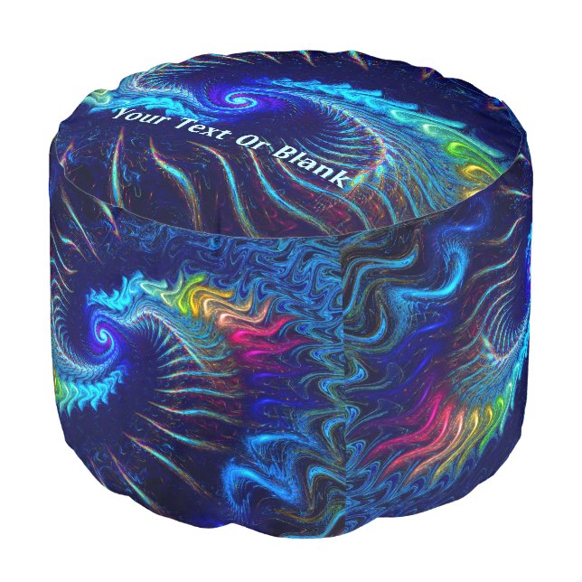 Rainbow Dragon Pouf (Angled Front)