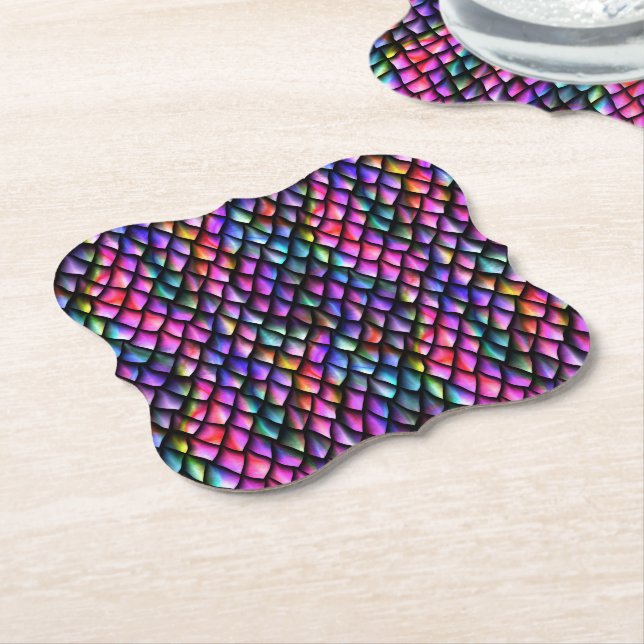 Rainbow Dragon Scales Coasters (Angled)