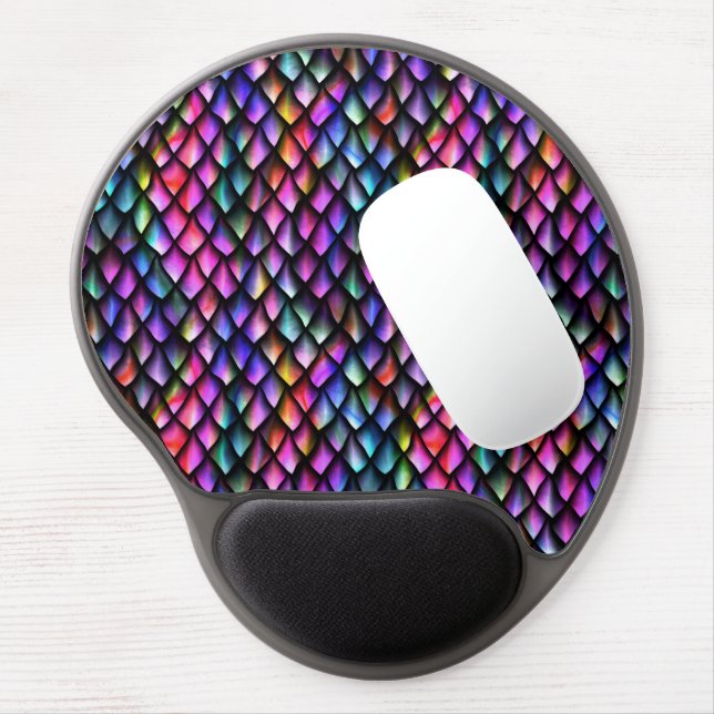 Rainbow Dragon Scales Gel Mouse Pad (Left Side)