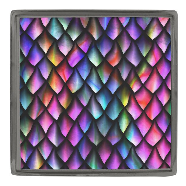Rainbow Dragon Scales Lapel Pin (Front)