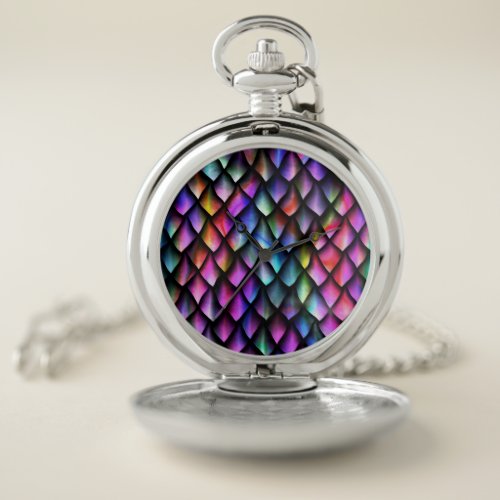 Rainbow Dragon Scales Pocket Watch