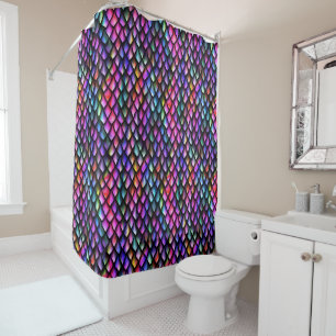 Rainbow Dragon Scales Shower Curtain