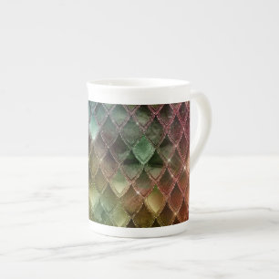Rainbow Dragon Scales Texture Bone China Mug