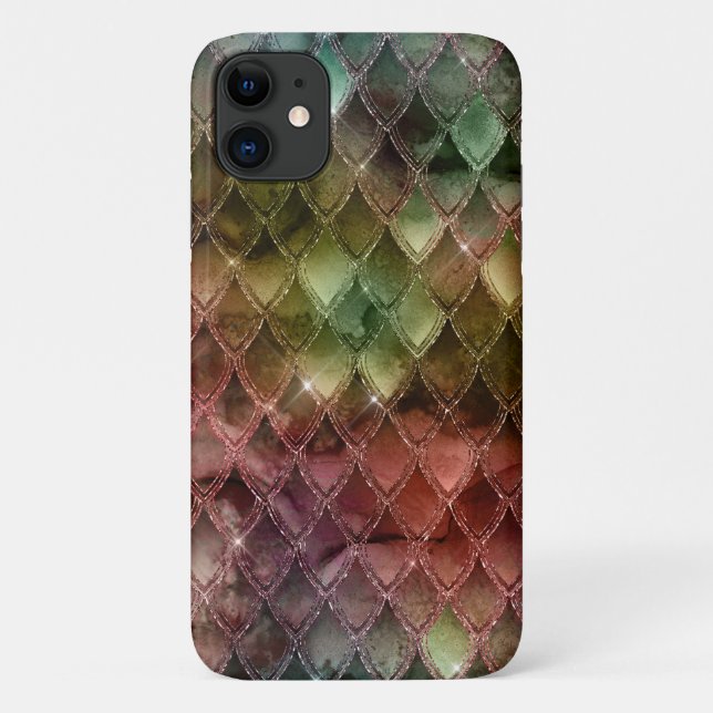 Rainbow Dragon Scales Texture Case-Mate iPhone Case (Back)