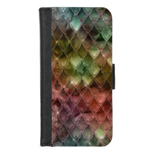 Rainbow Dragon Scales Texture iPhone 8/7 Wallet Case