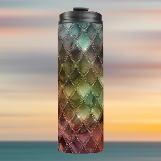 Rainbow Dragon Scales Texture Thermal Tumbler (Creator Uploaded)