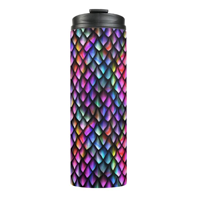 Rainbow Dragon Scales Thermal Tumbler (Front)