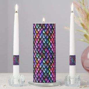 Rainbow Dragon Scales Unity Candle Set