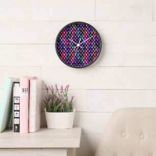 Rainbow Dragon Scales Wall Clock